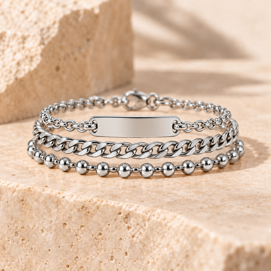 Pulseras para Bebé de Acero Inoxidable / Stainless Steel Baby Bracelets