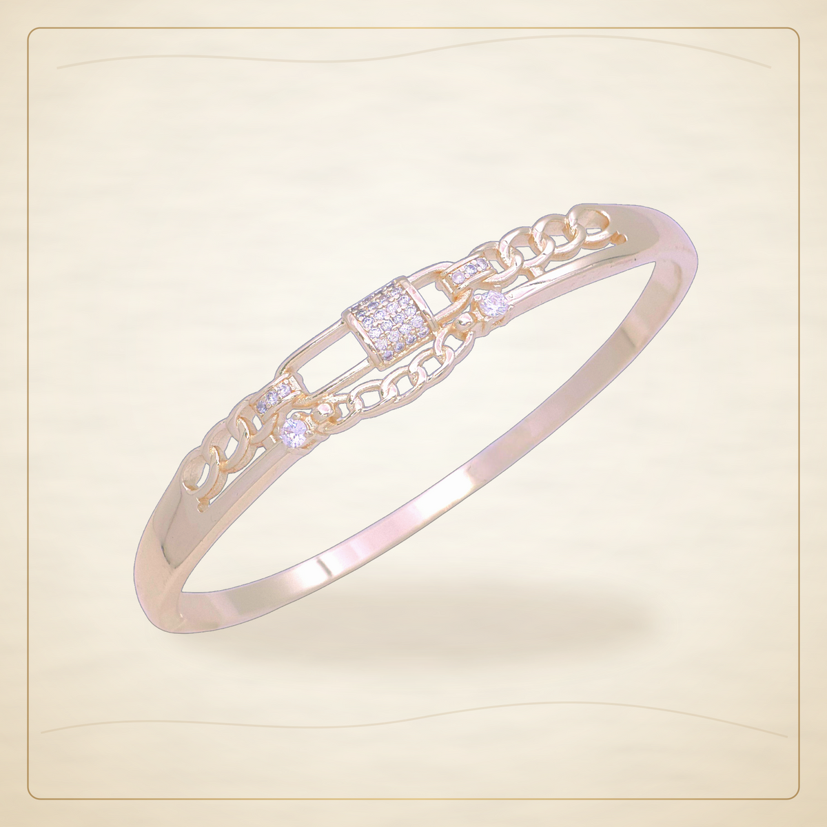 Oro Laminado · Esclava Parisian Love Link Zirconia / Parisian Love Link CZ Bangle — Golden Shop 11