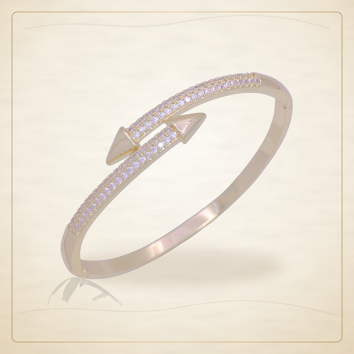 Oro Laminado · Esclava Nordic Arrow Zirconia / Nordic Arrow Zirconia Bangle — Golden Shop 11