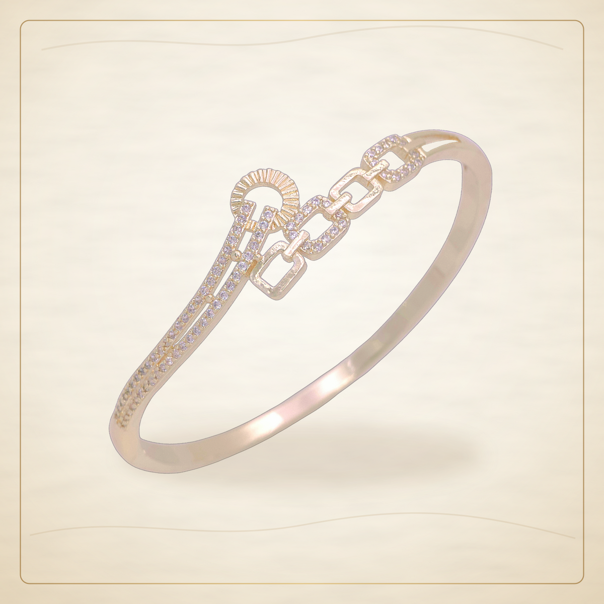Oro Laminado · Esclava Surya Helix Zirconia / Surya Helix Zirconia Bangle — Golden Shop 11