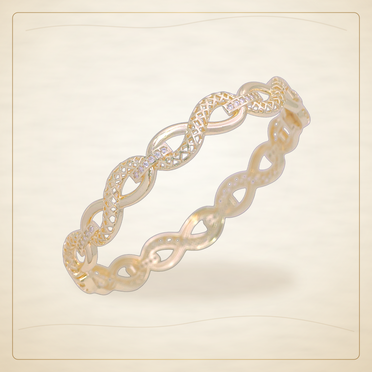 Oro Laminado · Esclava Chandra Infinity Zirconia / Chandra Infinity Zirconia Bangle — Golden Shop 11