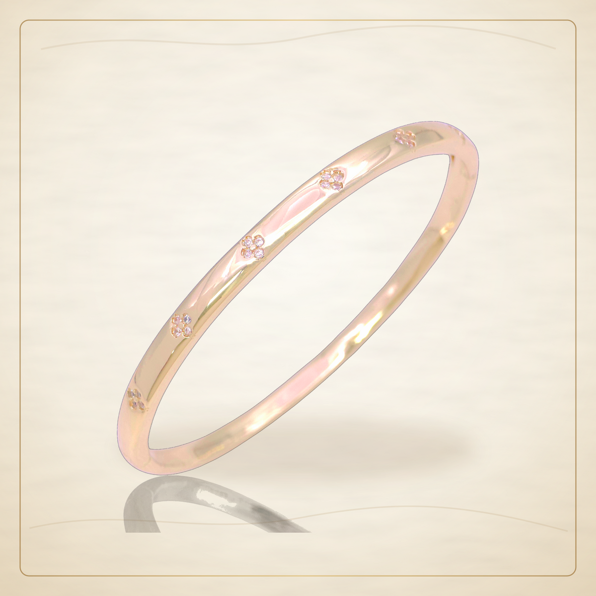 Oro Laminado · Esclava Parisian Petal Zirconia / Parisian Petal Zirconia Bangle — Golden Shop 11