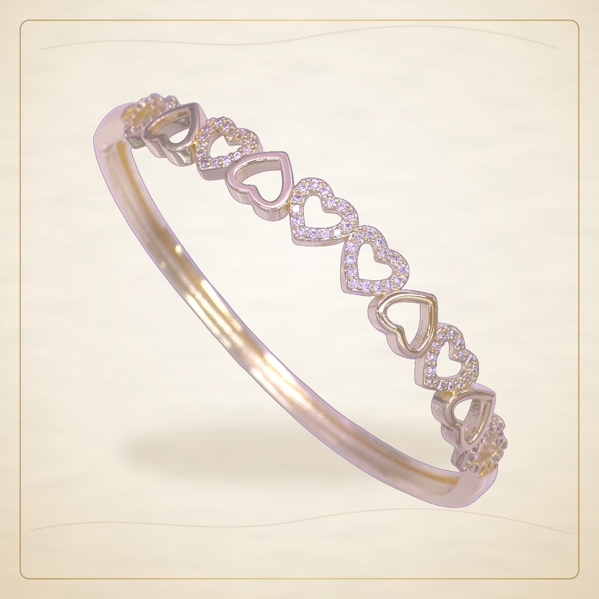 Oro Laminado · Esclava Infinite Heart Zirconia / Infinite Heart Zirconia Bangle — Golden Shop 11