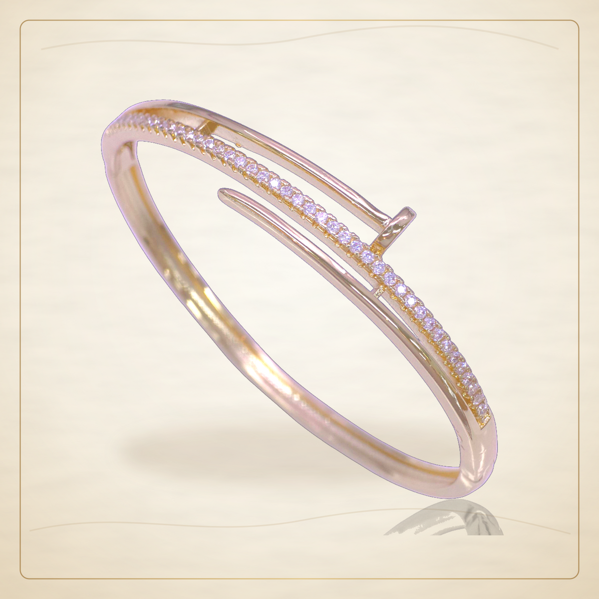 Oro Laminado · Esclava Florentine Artisan Nail / Florentine Artisan Nail Bangle — Golden Shop 11