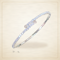 Oro Laminado · Esclava Paris Style Tennis Zirconia Cuff / Paris Style Tennis CZ Cuff — Golden Shop 11