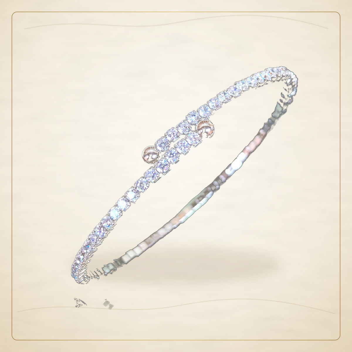 Oro Laminado · Esclava Paris Style Tennis Zirconia Cuff / Paris Style Tennis CZ Cuff — Golden Shop 11
