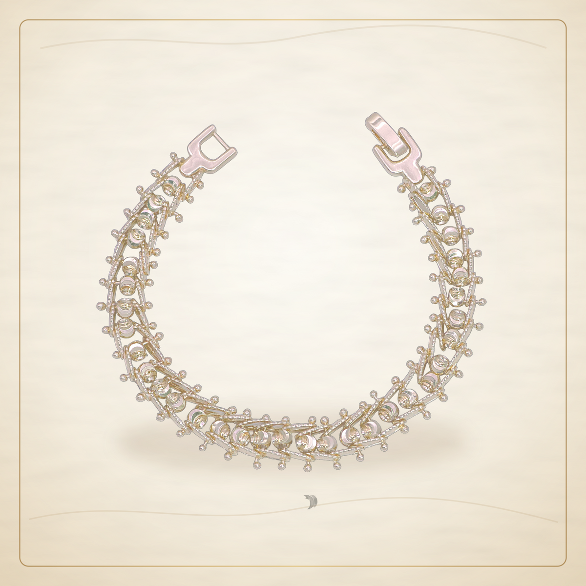 Oro Laminado · Pulsera Daimond Cut Bead Interlink / Daimond Cut Bead Interlink Bracelet — Golden Shop 11