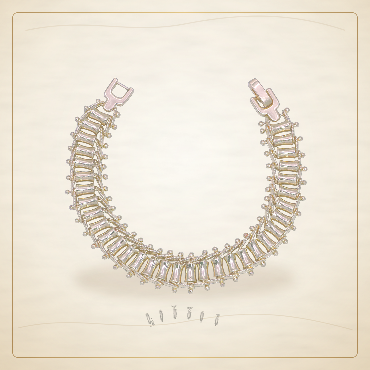 Oro Laminado · Pulsera Gilded Vase Bead Interlink / Gilded Vase Bead Interlink Bracelet — Golden Shop 11