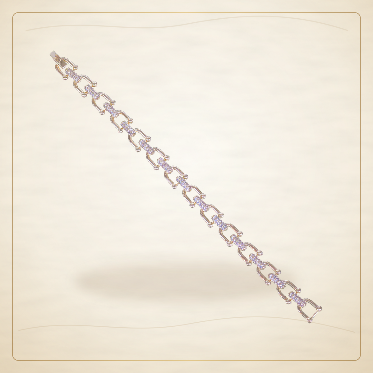 Oro Laminado · Pulsera Lux Zirconia U-Link / Lux Zirconia U-Link Bracelet — Golden Shop 11