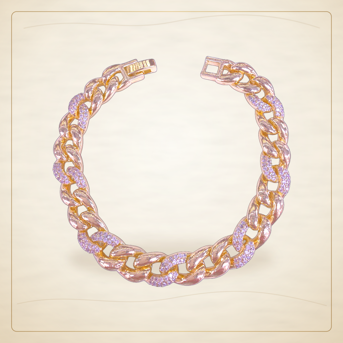 Oro Laminado · Pulsera Royal Curb Chain Zirconia / Royal Curb Chain Zirconia Bracelet — Golden Shop 11