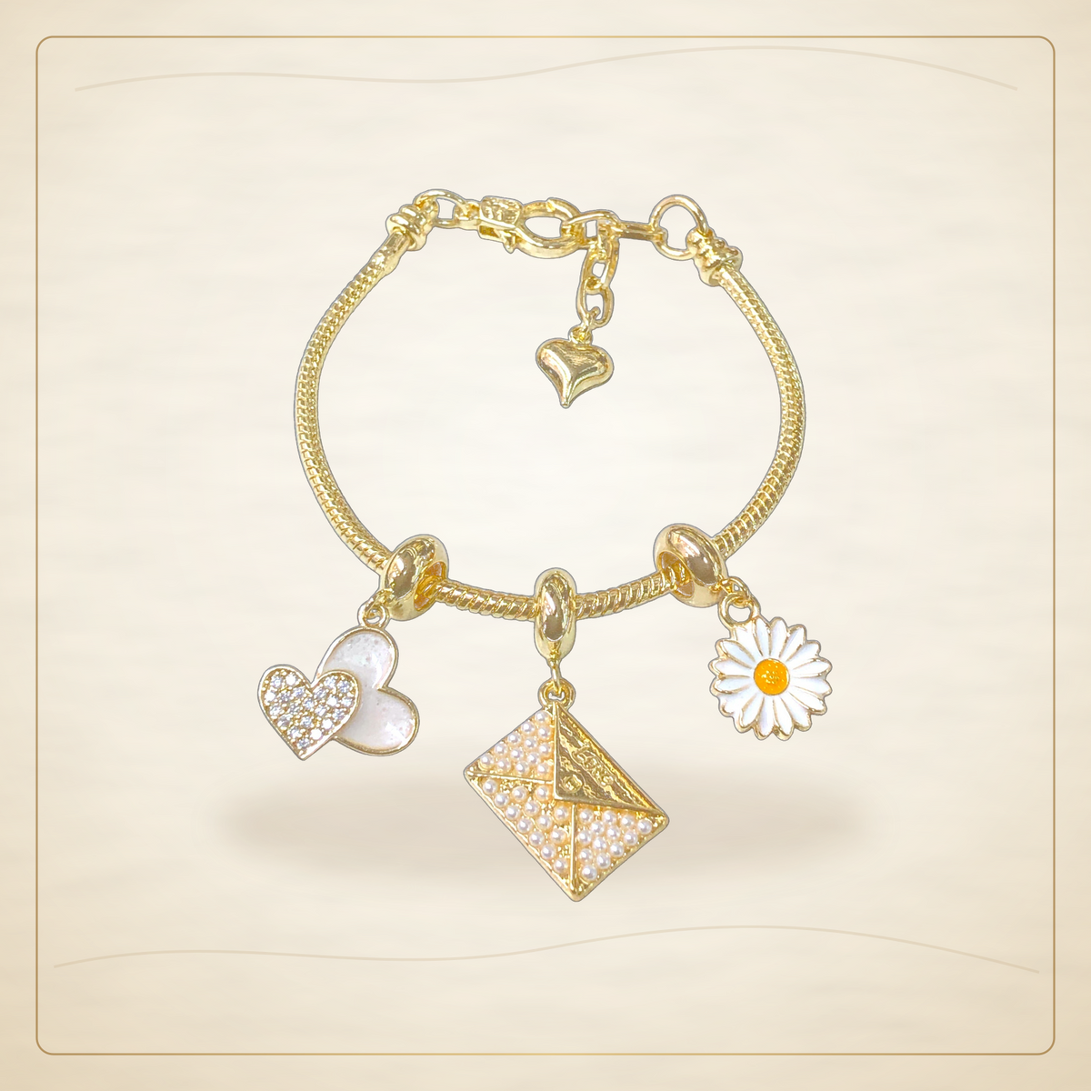 Oro Laminado · Pulsera Paris Summer Love Charms / Paris Summer Love Charms Bracelet — Golden Shop 11
