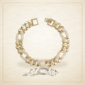 Oro Laminado · Pulsera Zirconia Classy Figaro Link / CZ Classy Figaro Link Bracelet — Golden Shop 11