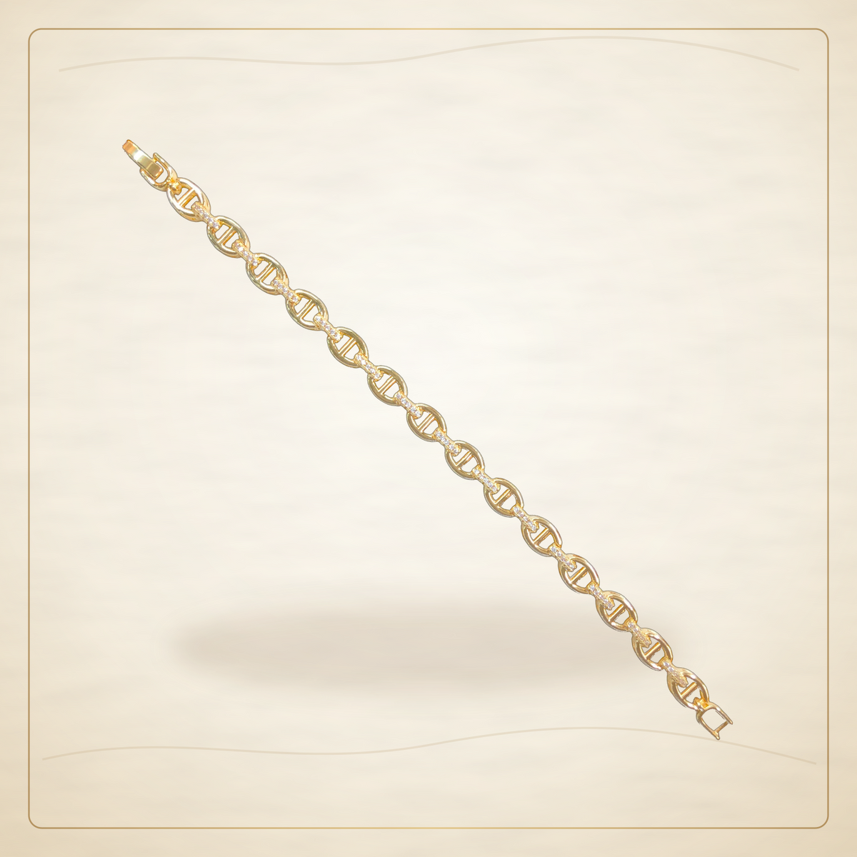 Oro Laminado · Pulsera Mariner Link Zirconia / Mariner Link Zirconia Bracelet — Golden Shop 11