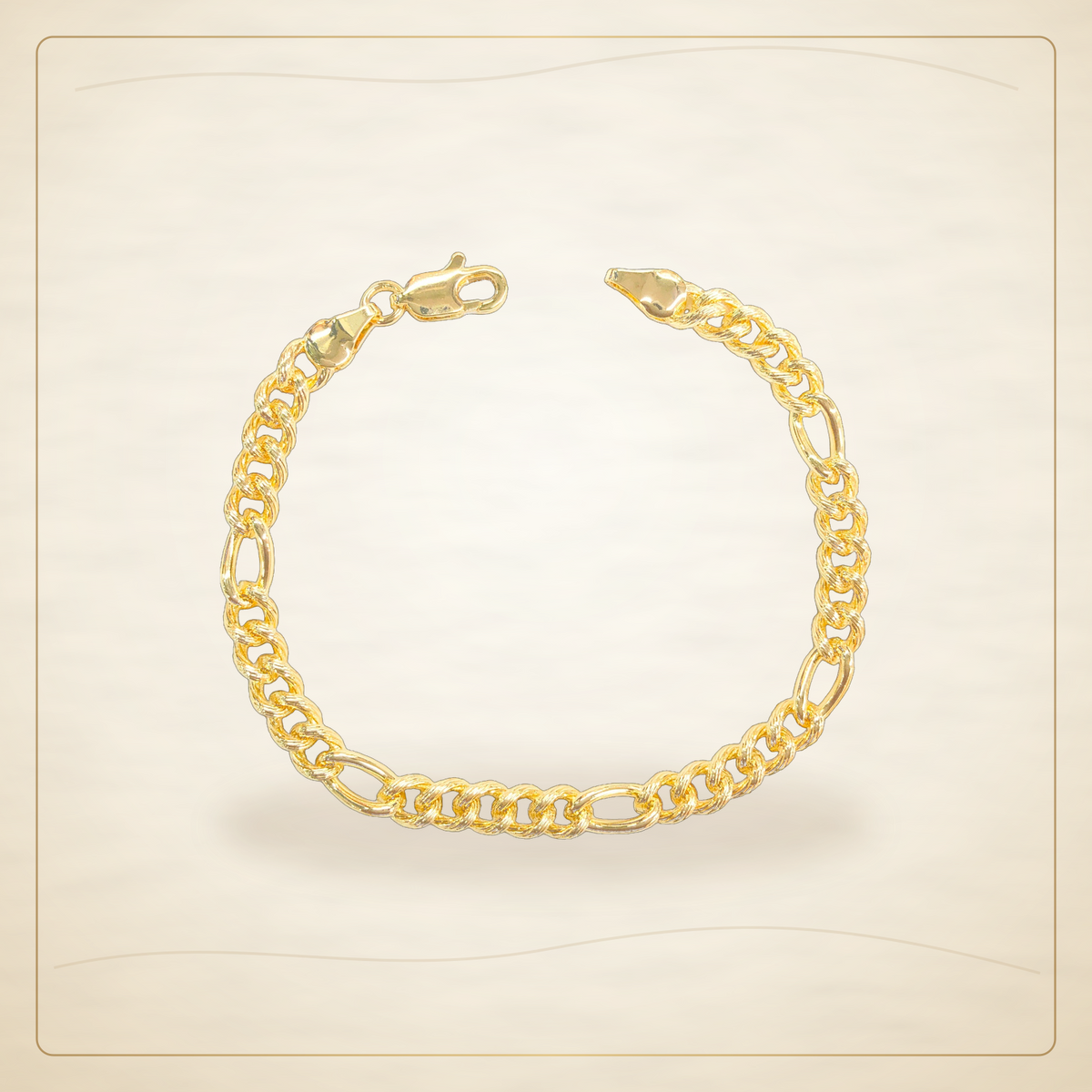 Oro Laminado · Pulsera Diamond Cut Milano Figaro / Diamond Cut Milano Figaro Bracelet — Golden Shop 11