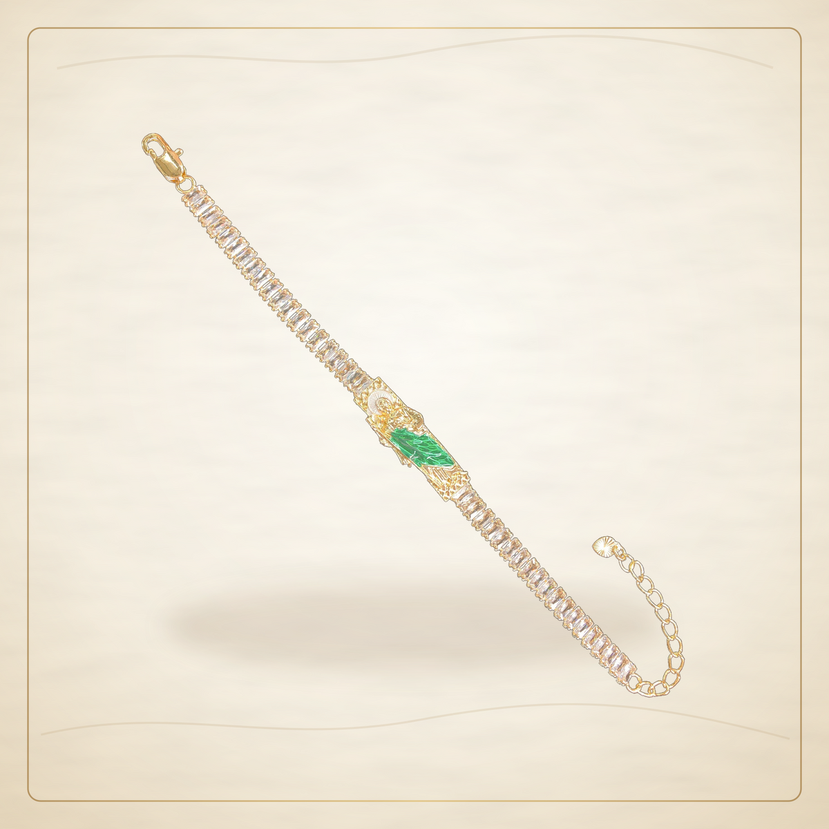 Oro Laminado · Pulsera San Judas Cubic Zirconia / San Judas Cubic Zirconia Bracelet — Golden Shop 11