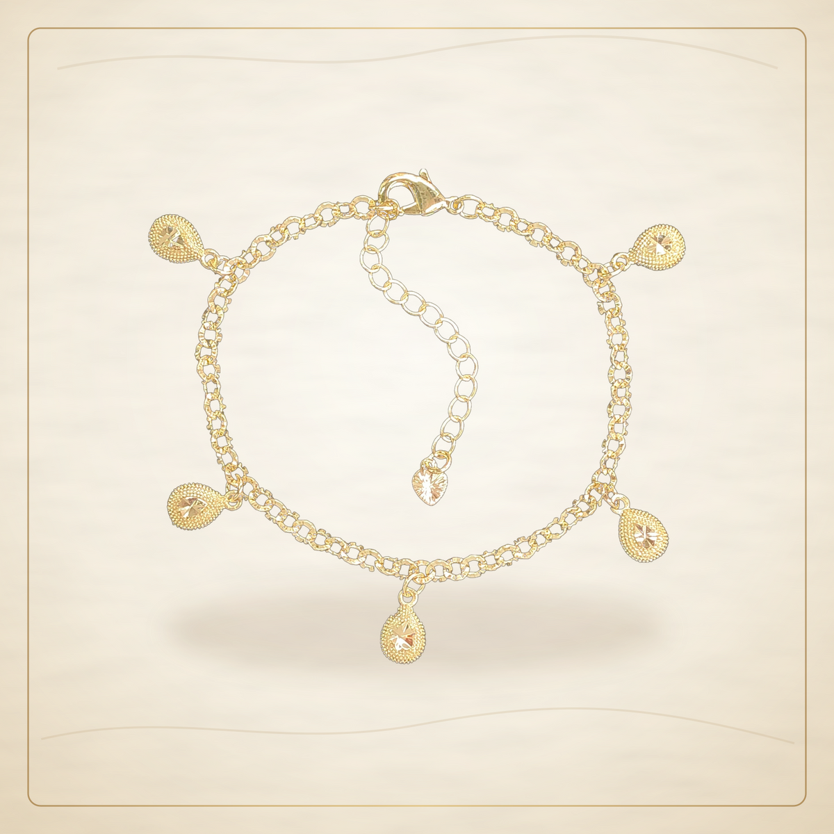 Oro Laminado · Pulsera Diamond Cut Gilded Droplet Bracelet (Pack of 6) / Diamond Cut Gilded Droplet Bracelet (Pack of 6) — Golden Shop 11