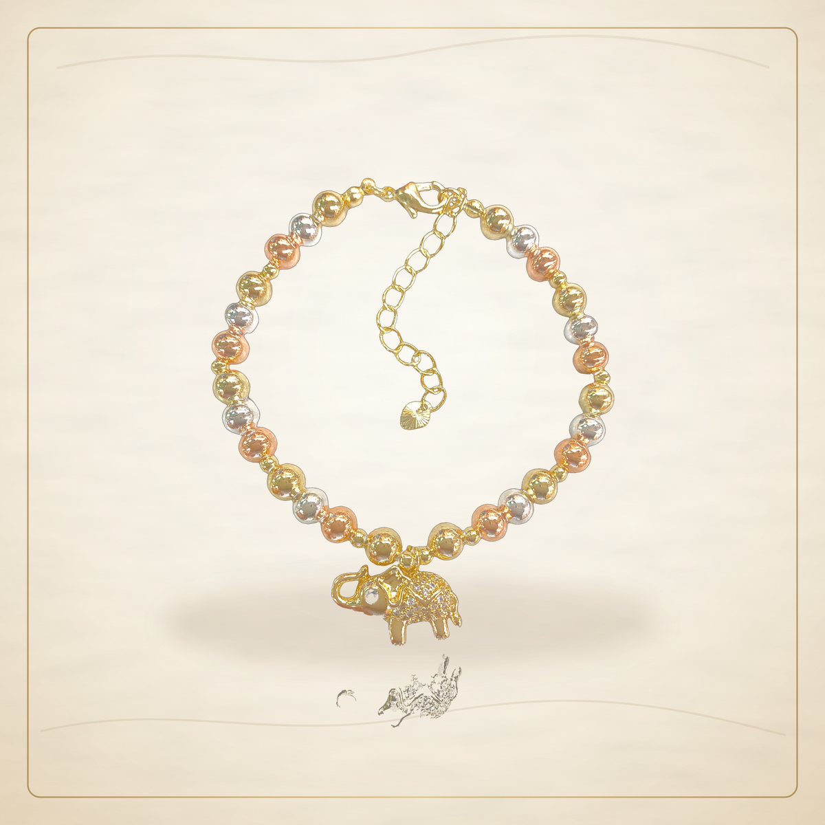 Oro Laminado · Pulsera Thai Elephant Tricolor Beads / Thai Elephant Tricolor Beads Bracelet — Golden Shop 11