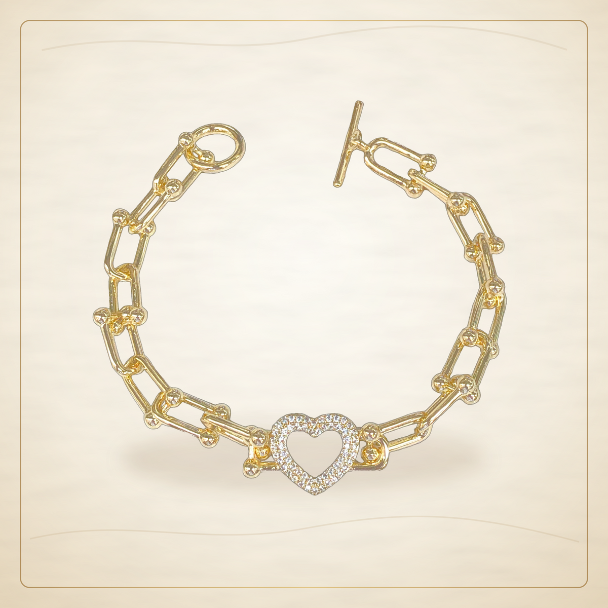 Oro Laminado · Pulsera Milano Heart U-Link / Milano Heart U-Link Bracelet — Golden Shop 11
