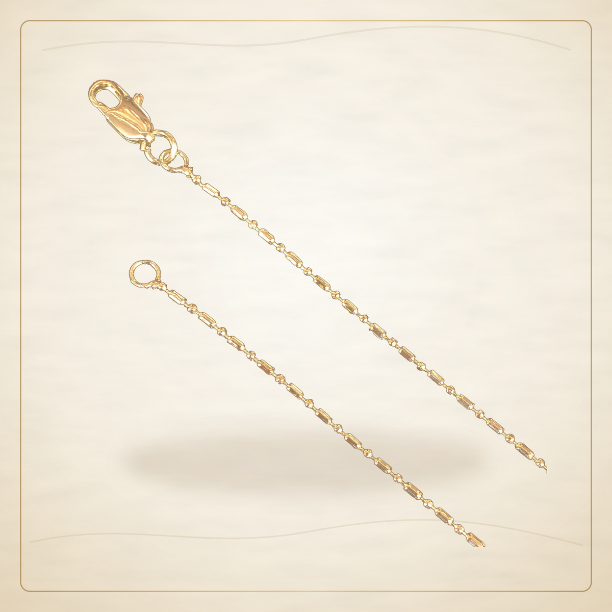Oro Laminado · Cadena 18K Gold Filled 1.2mm Gilded Bar and Ball Bead / 18K Gold Filled 1.2mm Gilded Bar and Ball Bead Chain (Pack of 12) — Golden Shop 11