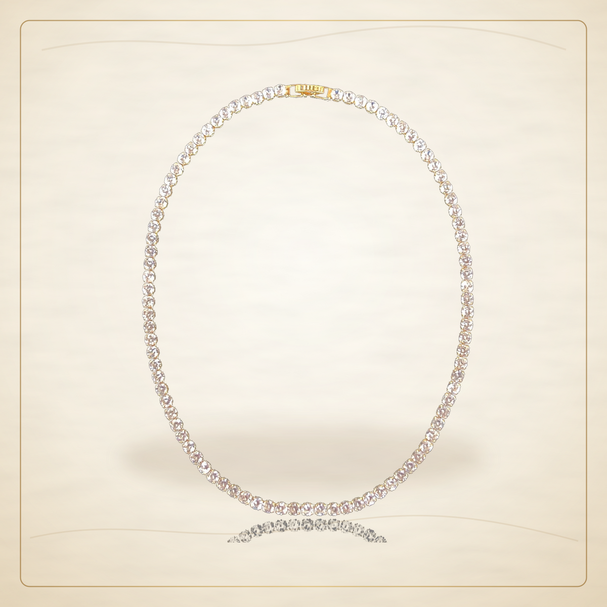 Oro Laminado · Cadena 4mm Zirconia Tennis / 4mm CZ Tennis Necklace — Golden Shop 11