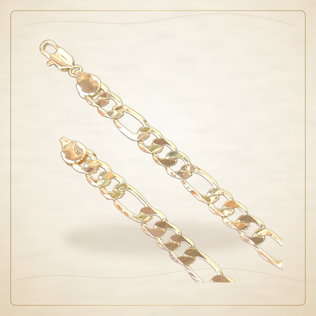 Oro Laminado · Cadena 9mm Figaro / 9mm Figaro Chain (Pack of 2) — Golden Shop 11