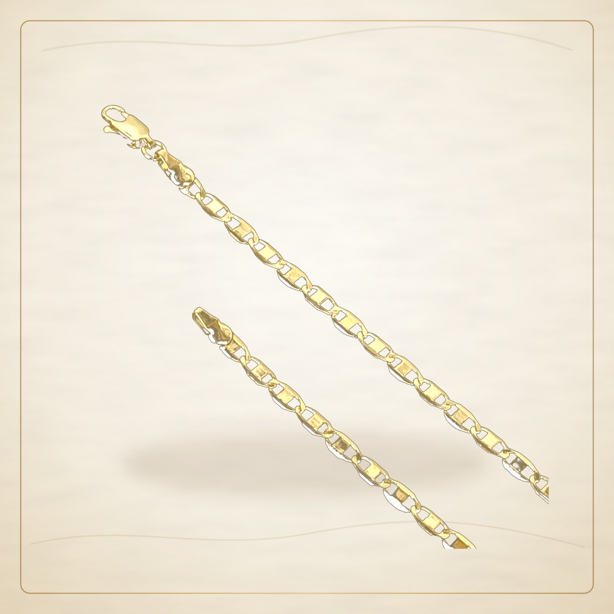 Oro Laminado · Cadena 3mm Valentino / 3mm Valentino Chain (Pack of 12) — Golden Shop 11