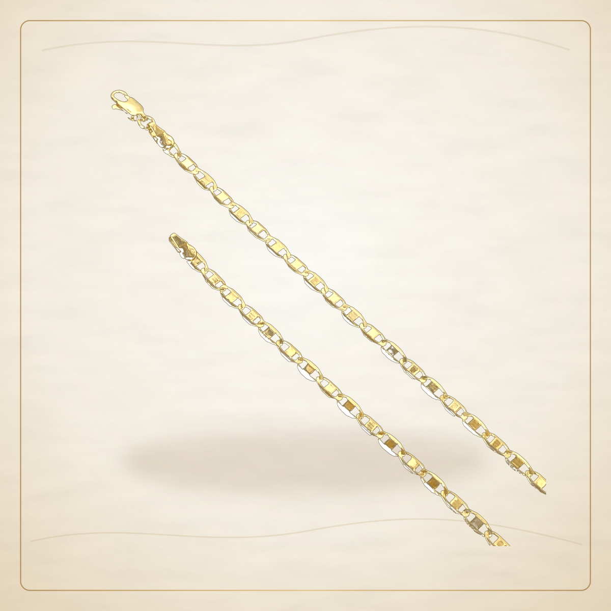 Oro Laminado · Cadena 18K Gold Filled 2.5mm Valentino / 18K Gold Filled 2.5mm Valentino Chain (Pack of 12) — Golden Shop 11