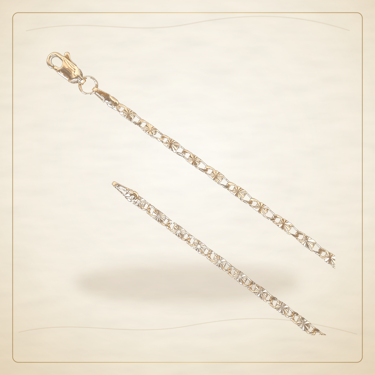 Oro Laminado · Cadena 18K Gold Filled 2.5mm Criss Cut Mirror / 18K Gold Filled 2.5mm Criss Cut Mirror Chain (Pack of 6) — Golden Shop 11