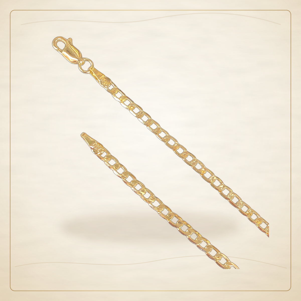 Oro Laminado · Cadena 18K Oro Laminado Gold Filled 3mm Cuban / 18K Oro Laminado Gold Filled 3mm Cuban Chain (Pack of 12) — Golden Shop 11