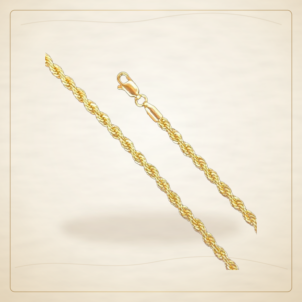 Oro Laminado · Cadena 4mm Rope / 4mm Rope Chain (Pack of 3) — Golden Shop 11