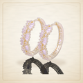 Oro Laminado · Aretes de Aro Fantasia Fan Zirconia / Fantasia Fan CZ Hoop Earrings — Golden Shop 11