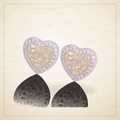Oro Laminado · Aretes de Broche Paris Nugget Heart / Paris Nugget Heart Stud Earrings — Golden Shop 11