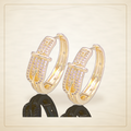 Oro Laminado · Aretes de Aro Paris Buckle Zirconia / Paris Buckle Zirconia Hoop Earrings — Golden Shop 11