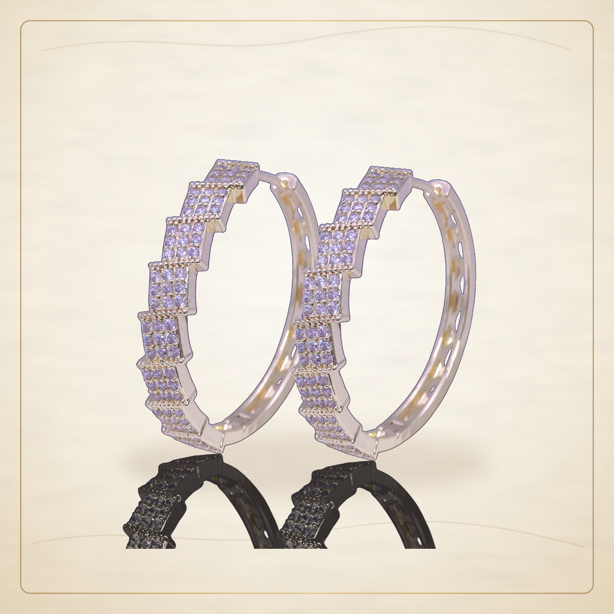 Oro Laminado · Aretes de Aro Croatian Lux Zirconia / Croatian Lux Zirconia Hoop Earrings — Golden Shop 11