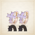 Oro Laminado · Arracadas Huggie Zirconia Gem Cross / Zirconia Gem Cross Huggie Earrings — Golden Shop 11