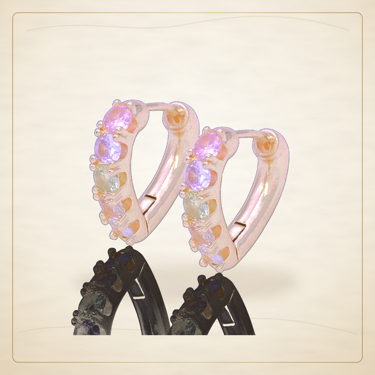 Oro Laminado · Aretes Celestial Heart Zirconia / Celestial Heart Zirconia Earrings — Golden Shop 11