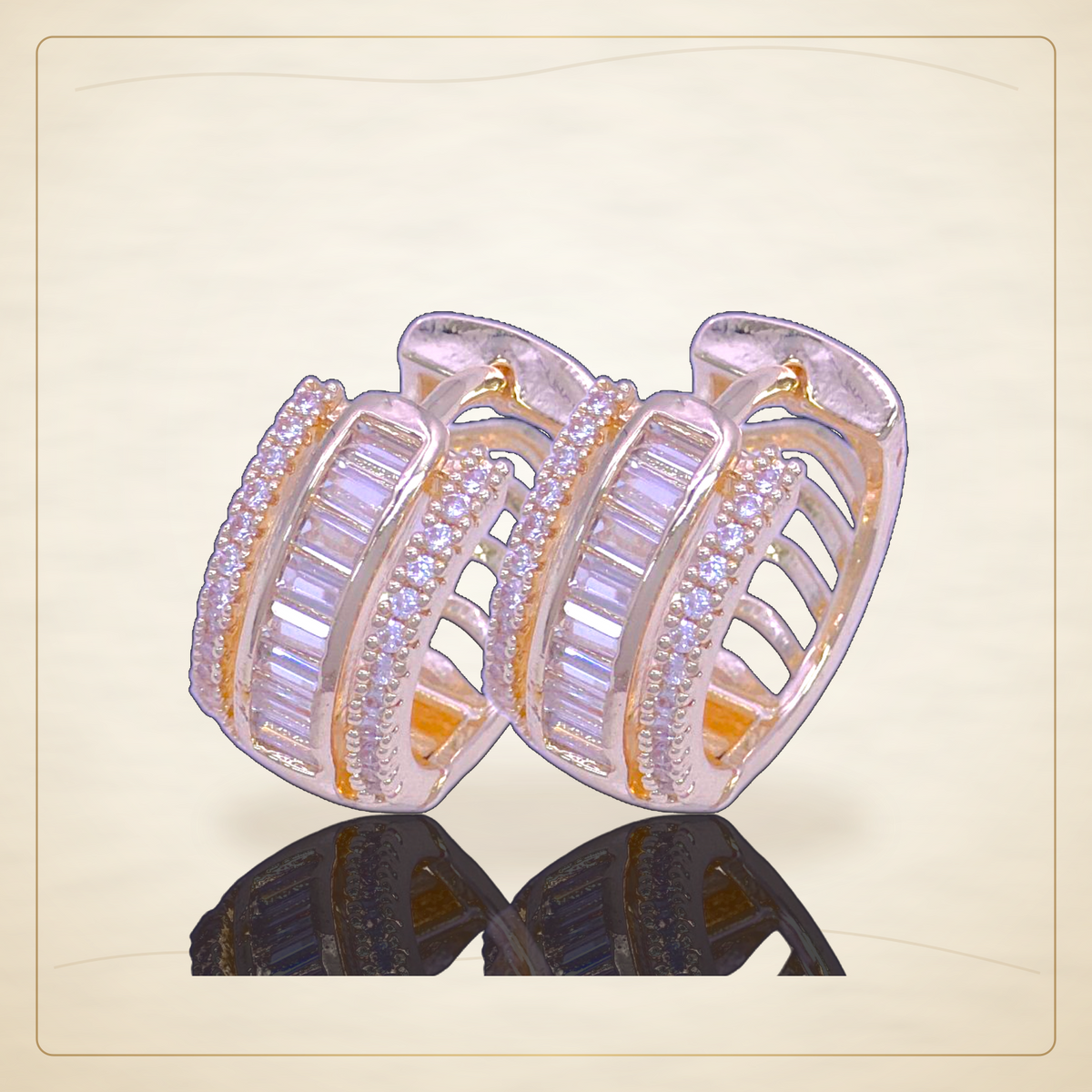 Oro Laminado · Arracadas Huggie Saint Francis Zirconia / Saint Francis CZ Huggie Earrings — Golden Shop 11