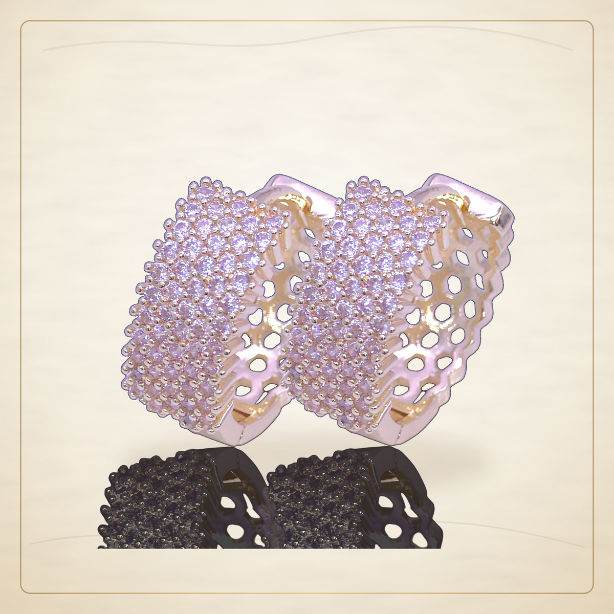 Oro Laminado · Aretes Parisian Sparkle Gems Zirconia / Parisian Sparkle Gems CZ Earrings — Golden Shop 11