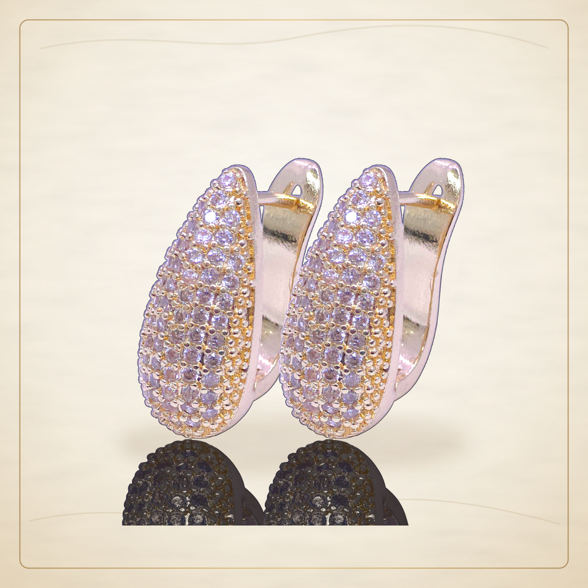 Oro Laminado · Aretes Parisian Lux Tear Drop Zirconia / Parisian Lux Tear Drop CZ Earrings — Golden Shop 11