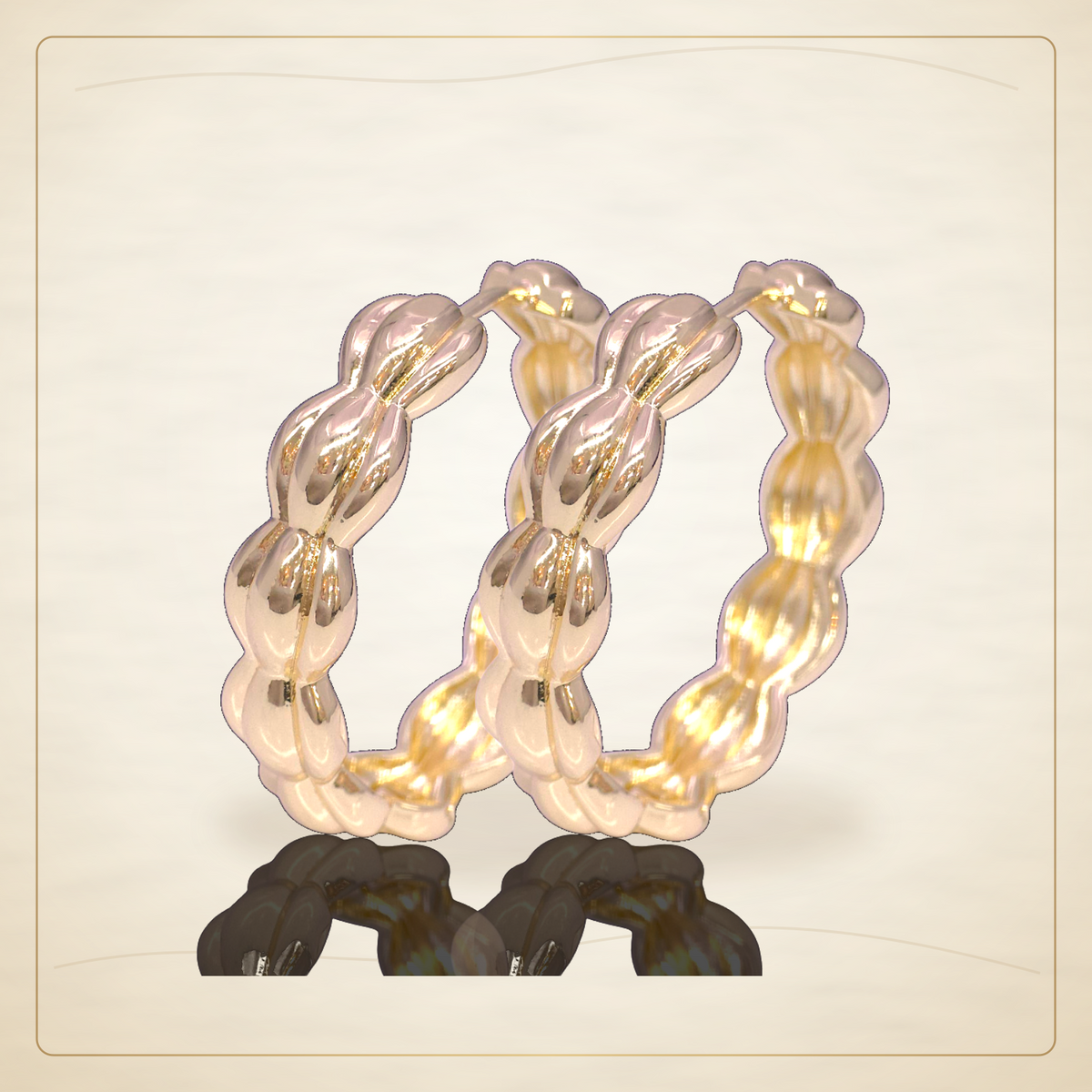 Oro Laminado · Aretes de Aro Cassandra Lux / Cassandra Lux Hoop Earrings — Golden Shop 11
