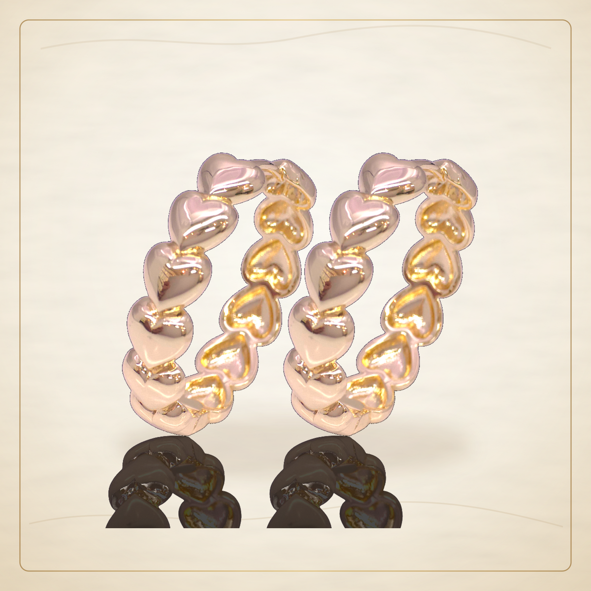 Oro Laminado · Aretes de Aro Morocco Heart / Morocco Heart Hoop Earrings — Golden Shop 11