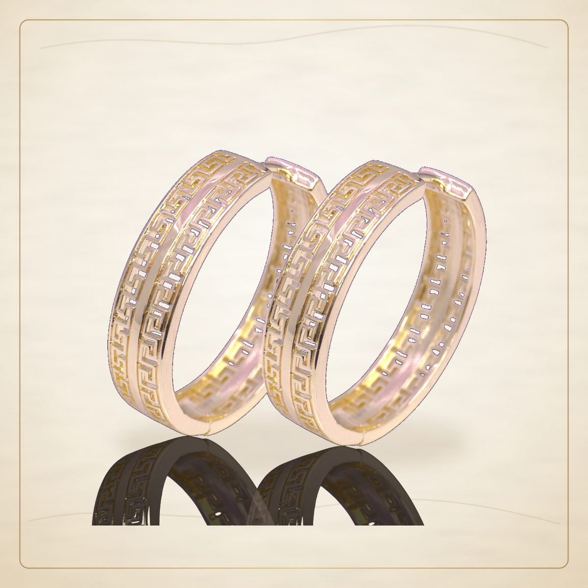 Oro Laminado · Aretes de Aro Morocco Filigree / Morocco Filigree Hoop Earrings — Golden Shop 11