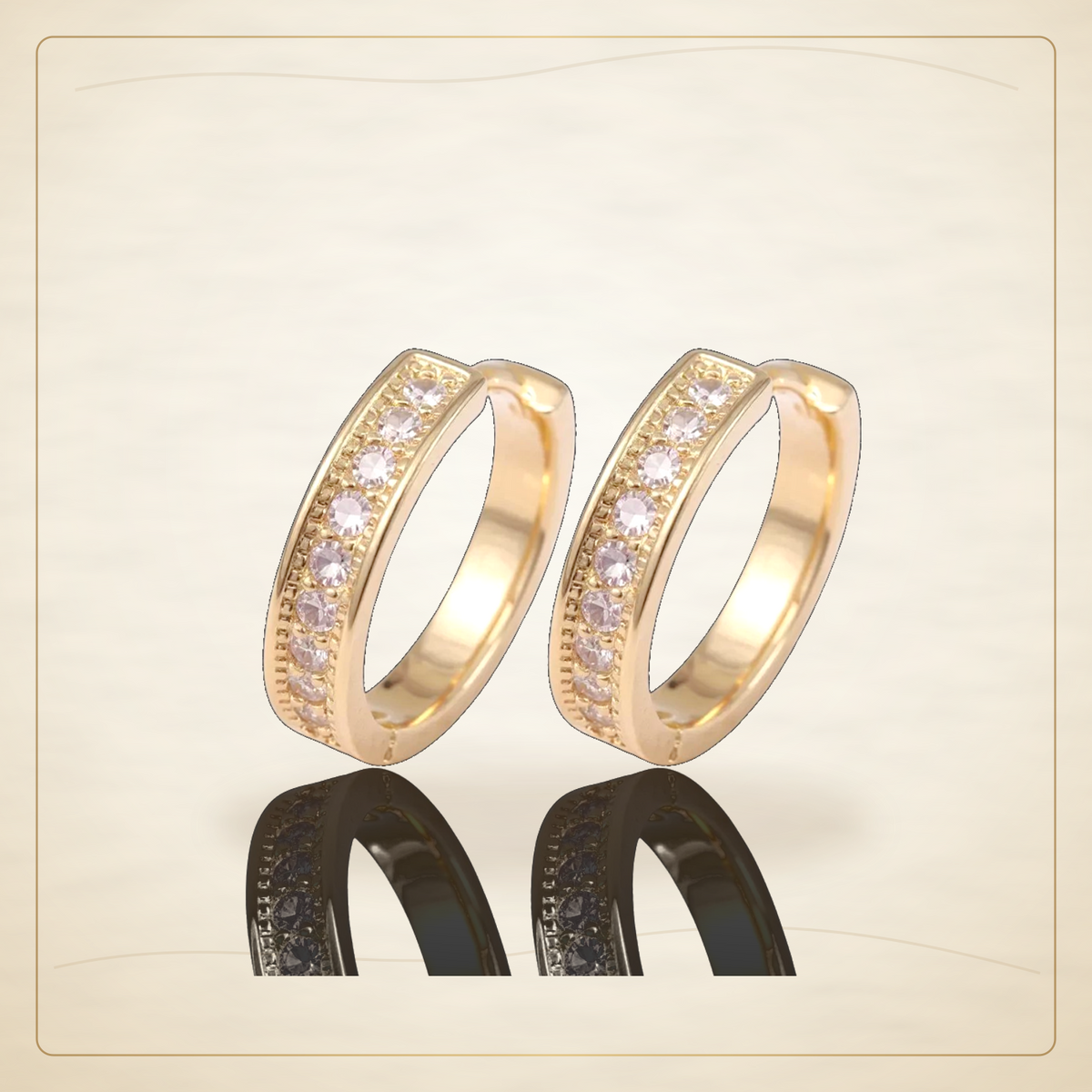 Oro Laminado · Arracadas Huggie Athena Gem / Athena Gem Huggie Earrings — Golden Shop 11