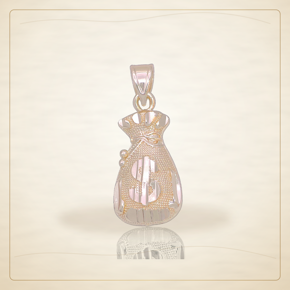 Oro Laminado · Dije Diamond Cut Money Bag / Diamond Cut Money Bag Pendant — Golden Shop 11