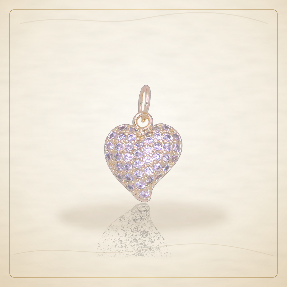 Oro Laminado · Dije DIY French Heart Charm / DIY French Heart Charm Pendant — Golden Shop 11