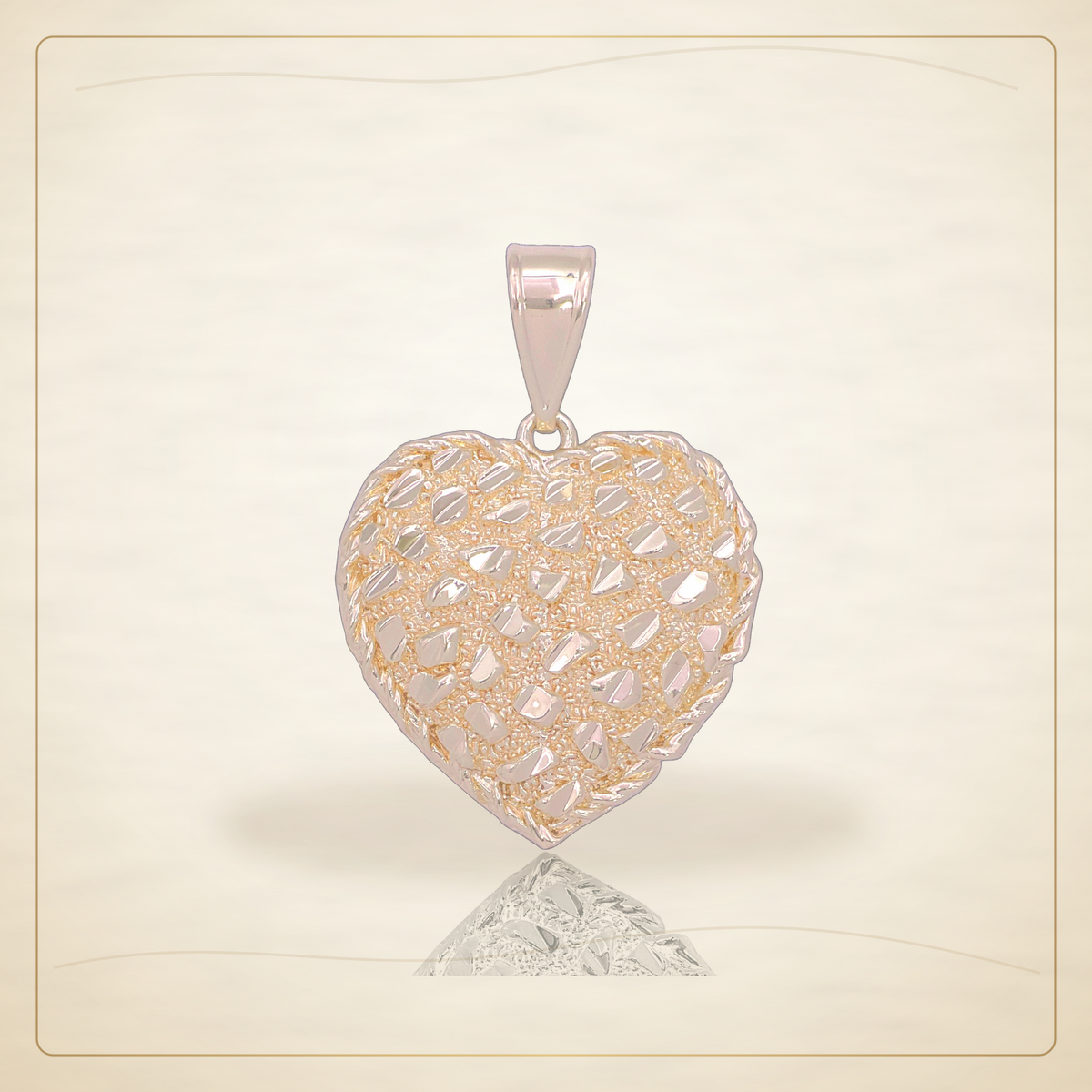 Oro Laminado · Dije Diamond Cut Vienna Heart / Diamond Cut Vienna Heart Pendant — Golden Shop 11