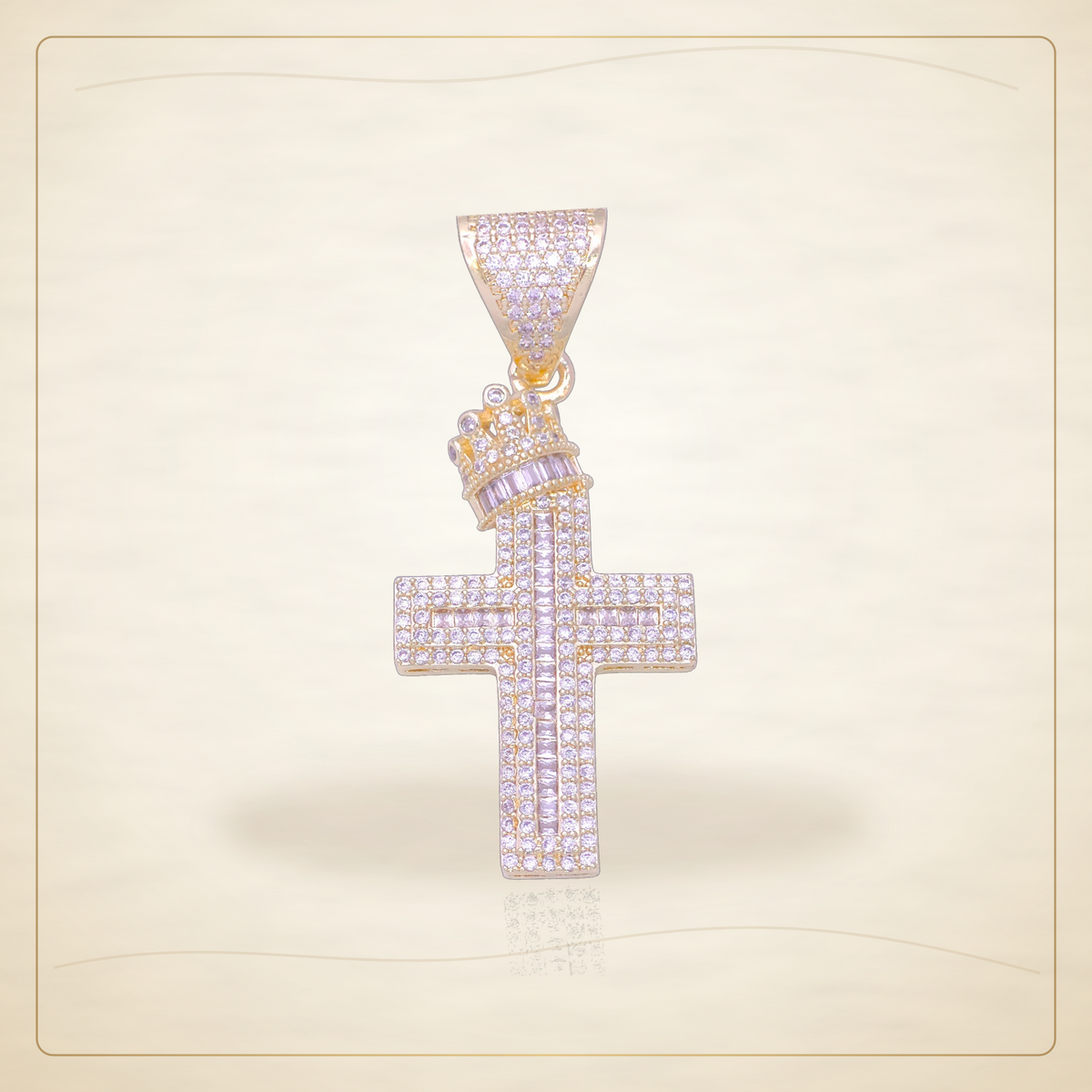 Oro Laminado · Dije Kings Eternity Crown Cross / Kings Eternity Crown Cross Pendant — Golden Shop 11