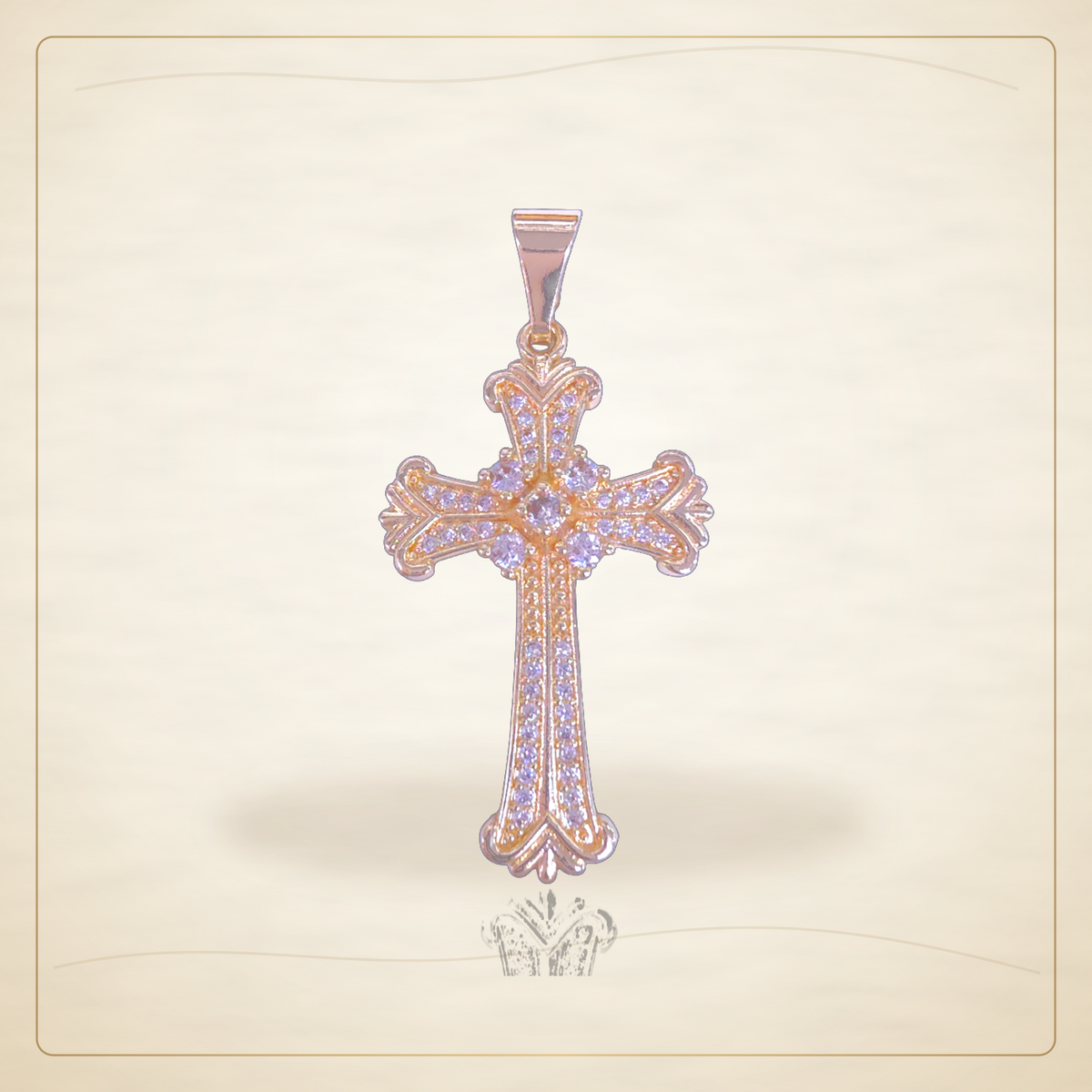 Oro Laminado · Dije Saints Holy Cross Zirconia / Saints Holy Cross Zirconia Pendant — Golden Shop 11