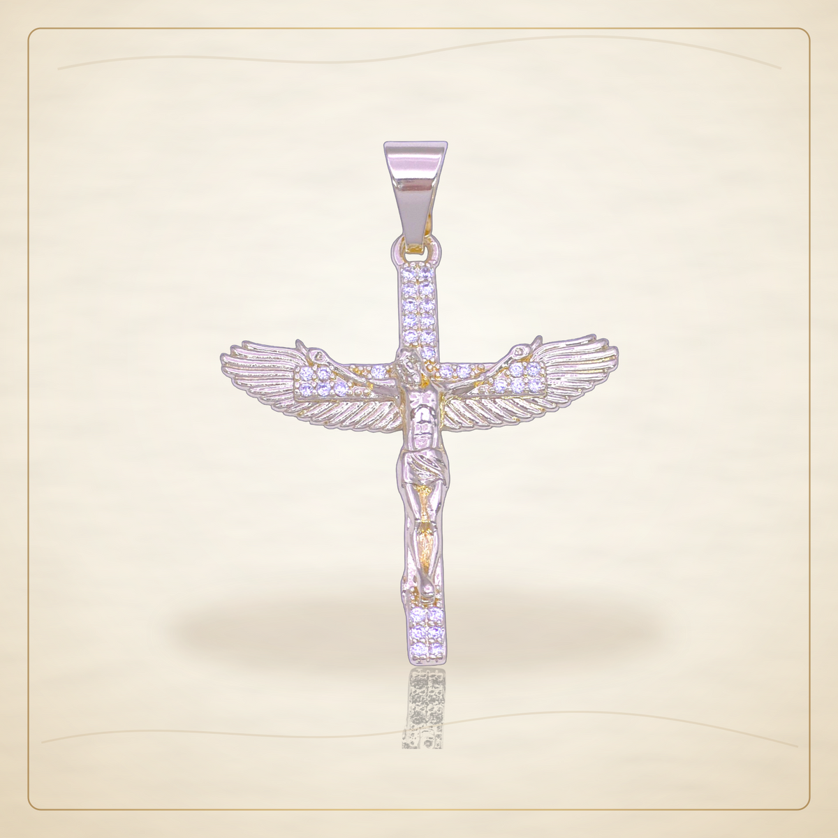 Oro Laminado · Dije Jesus Ascension Cross / Jesus Ascension Cross Pendant — Golden Shop 11