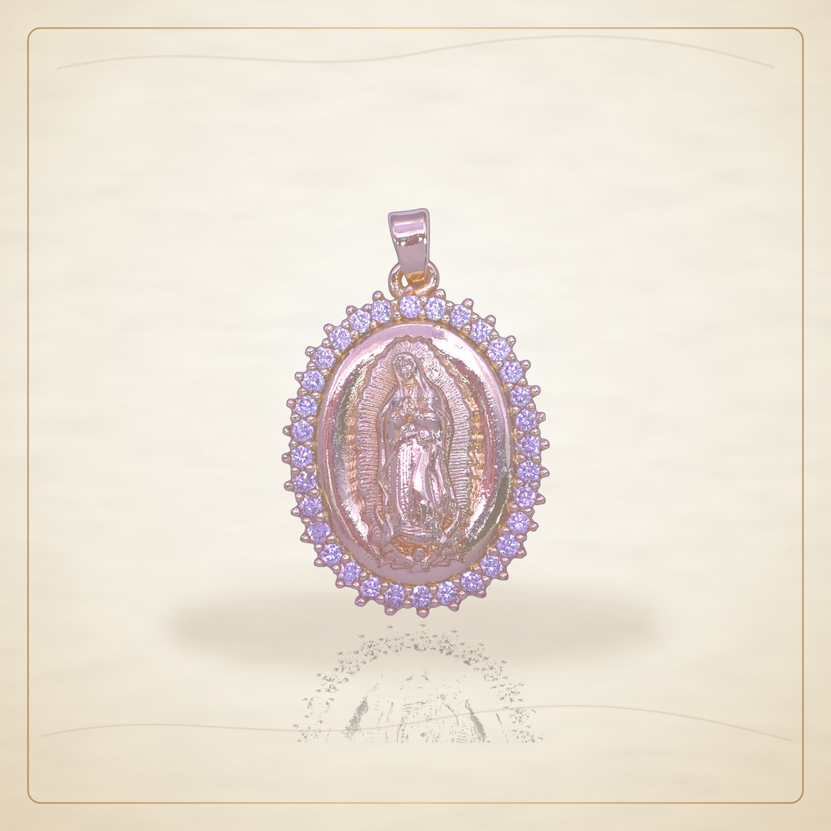 Oro Laminado · Dije Mexicana Guadalupe Zirconia / Mexicana Guadalupe Zirconia Pendant — Golden Shop 11
